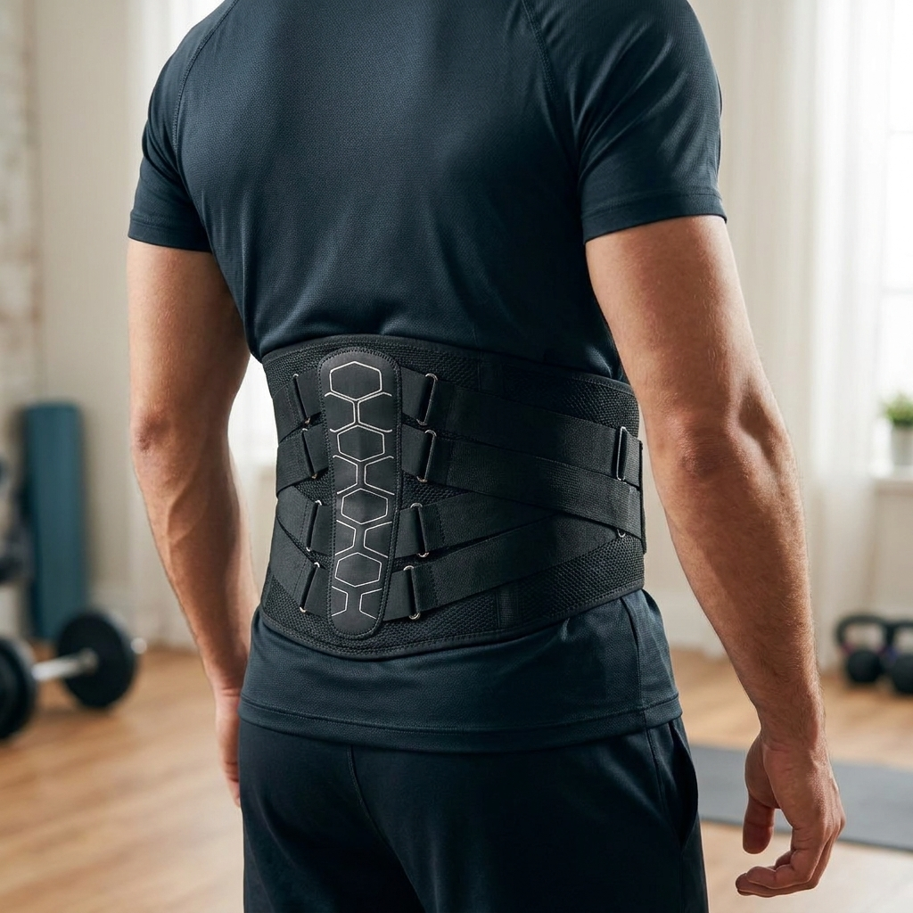 Ceinture lombaire de maintien testé sur une homme