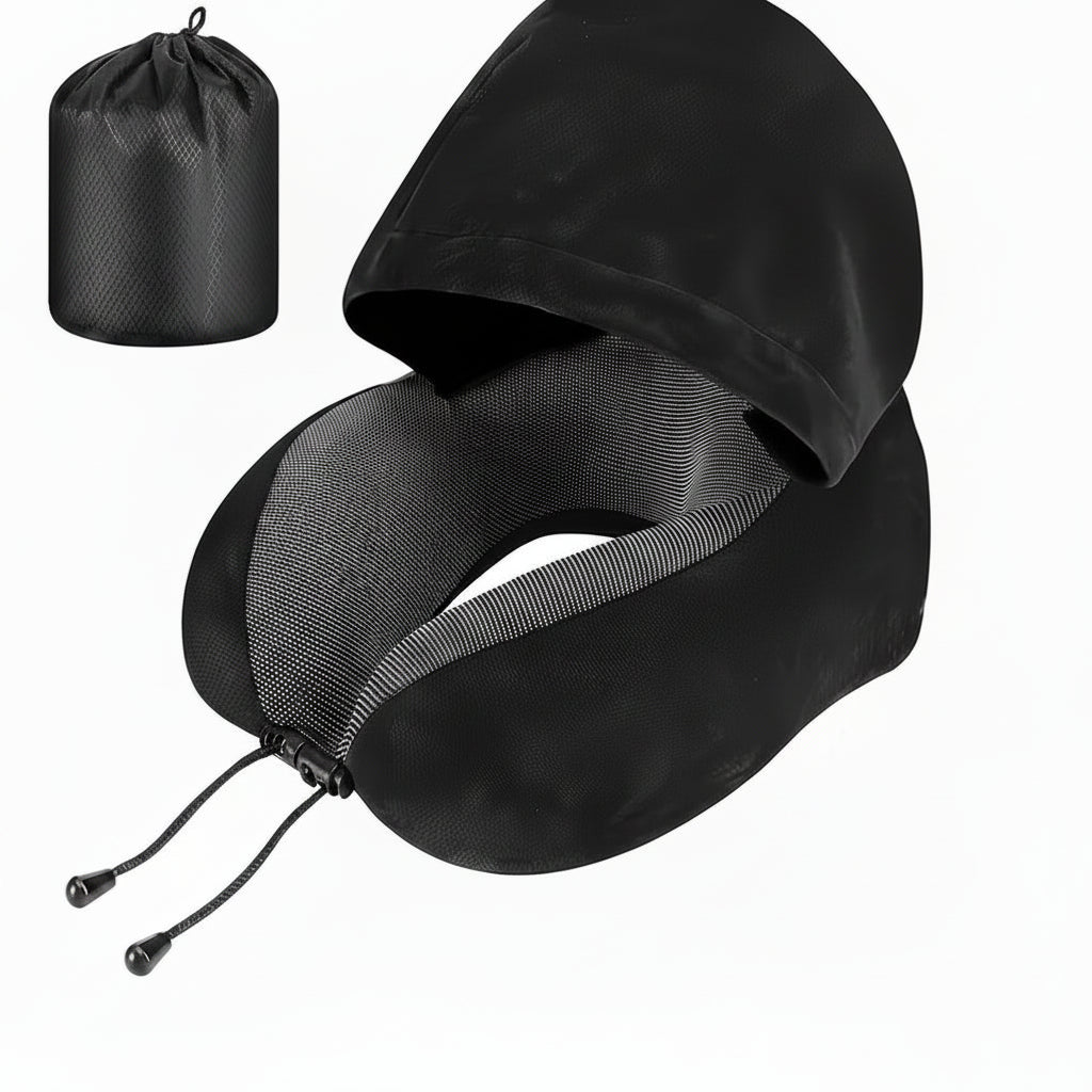 Coussin cervical voyage à capuche