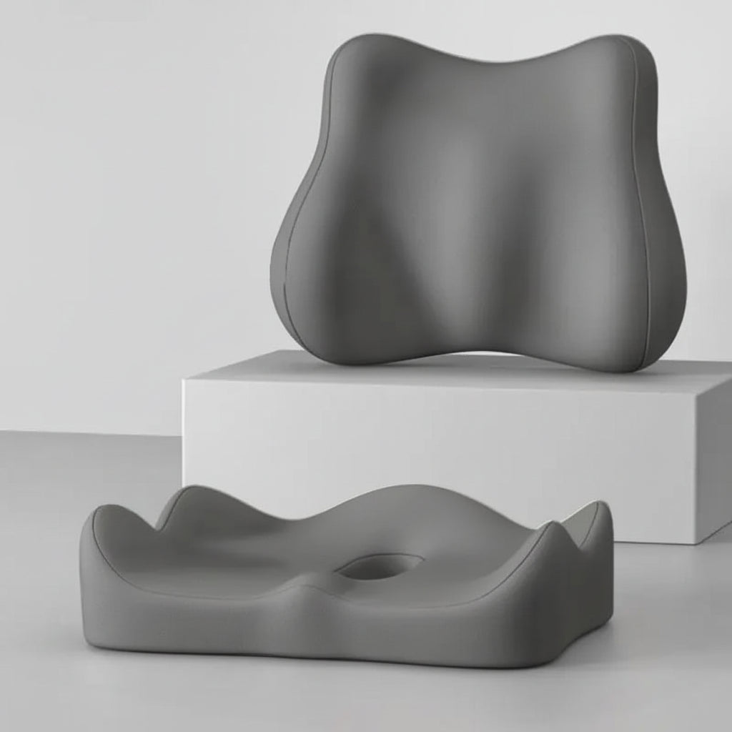 coussin lombaire ergonomique gris